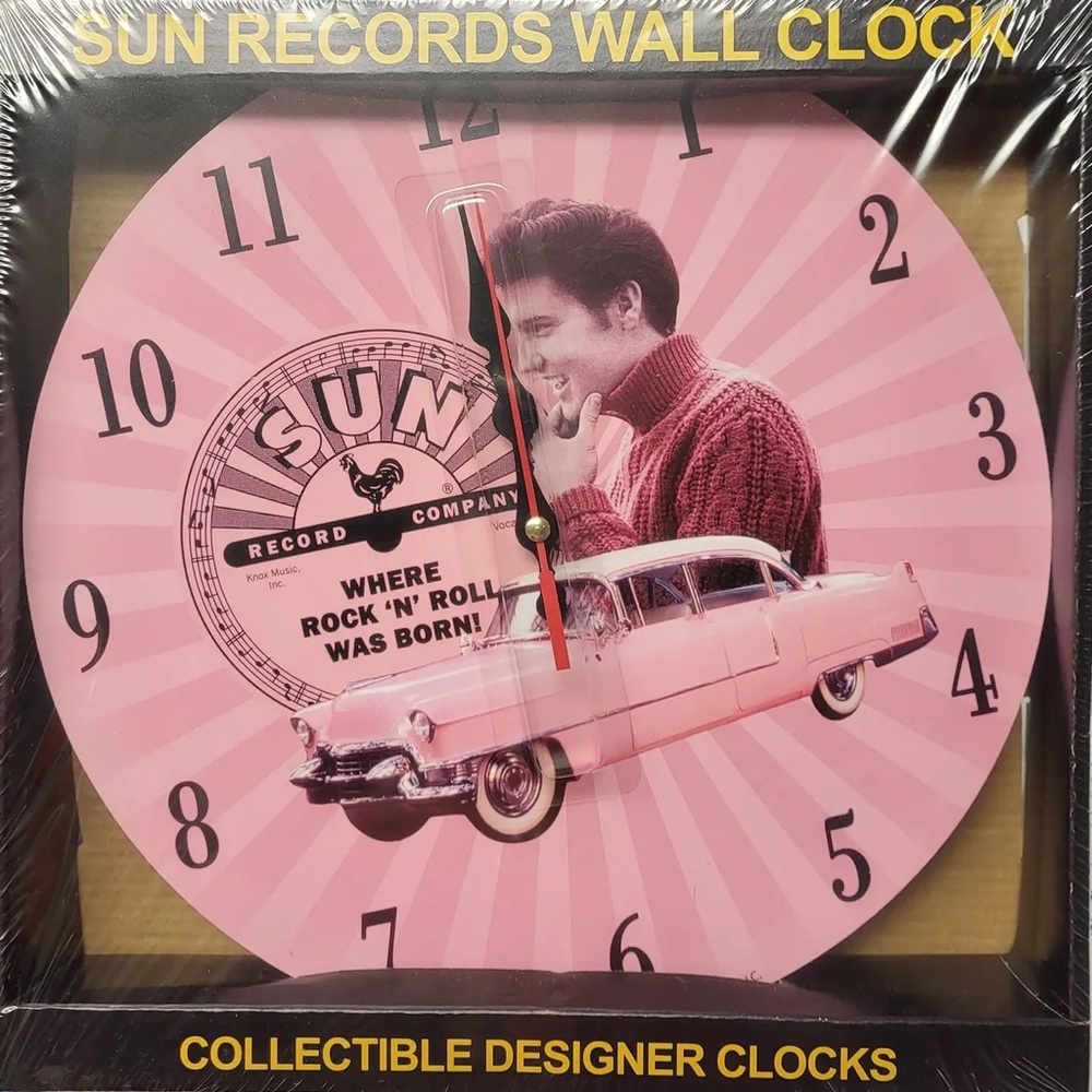 Elvis Presley Wall Clock pink Cadillac Sun Records